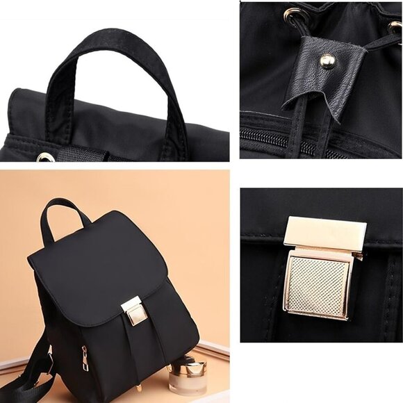 Mini Nylon Backpack Small Light Travel Purse Unisex Compact Organizer - Picture 3 of 7